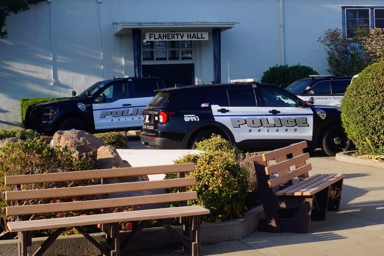 Fire on the courts, high-speed pursuit, and a school lockdown: This week with the Orland Police, Oct. 22–28, 2025