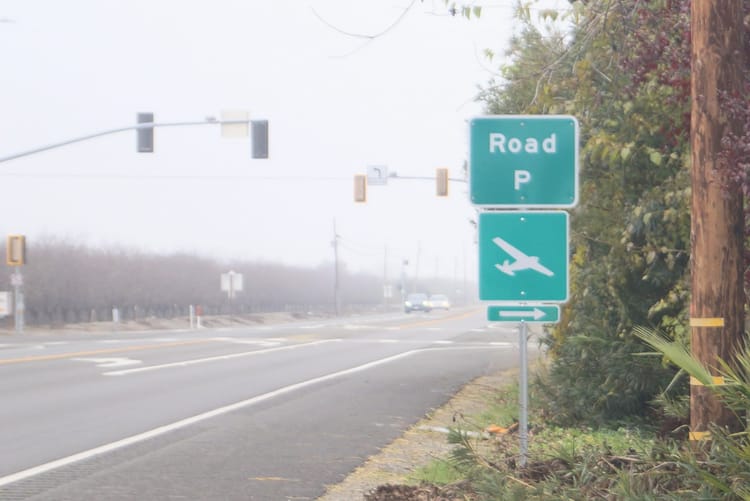 Hey Steve! What’s with the airport sign pointing the wrong way at County Road P?