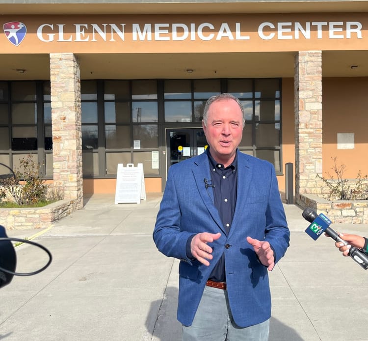 U.S. Sen. Adam Schiff meets with Glenn County leaders at Glenn Medical Center