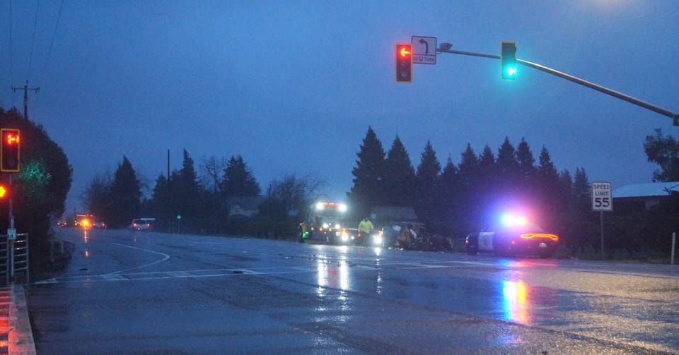 Morning collision at SR 32 and County Road P sends one to hospital, closes highway